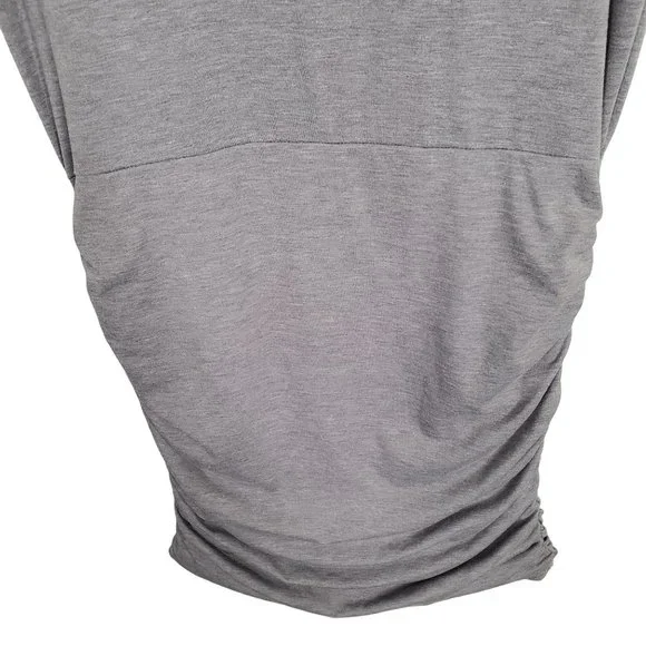 Athleta Size S Dress T-shirt Side Ruched Jersey Knit Athleisure Heathered Gray - Picture 5 of 12
